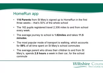 HomeRun app   116 Parents from St Marys signed up to HomeRun in the first  three weeks