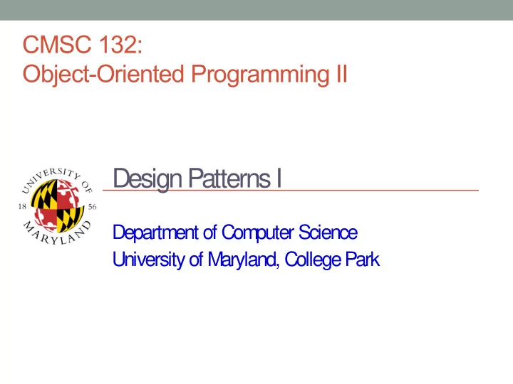 design patterns i