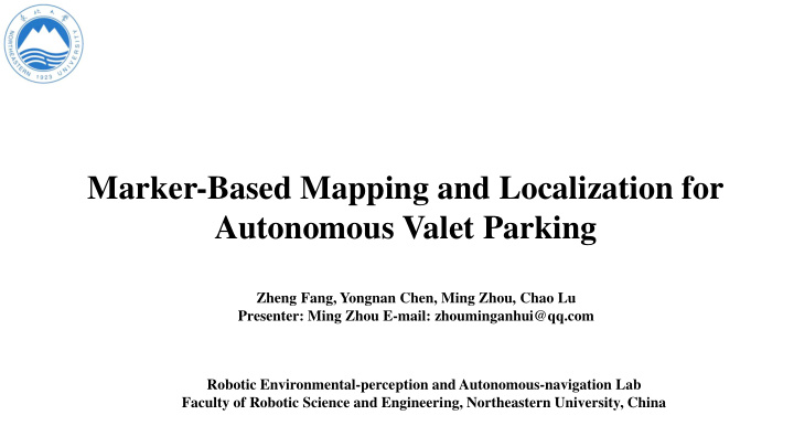 autonomous valet parking