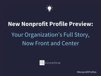 Now Front and Center  #NonprofitProfiles  Have questions?  Have questions?  Have questions?  Have