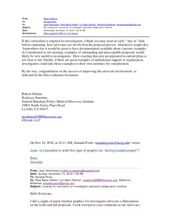 If this curriculum is targeted for investigators, I think you may need an early  buy in