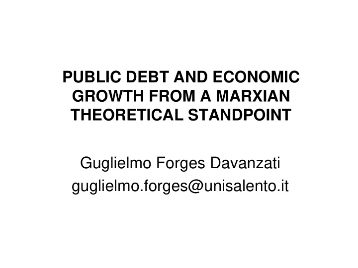 public debt and economic growth from a marxian