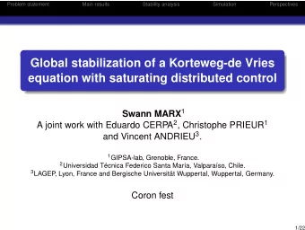 Global stabilization of a Korteweg-de Vries  equation with saturating distributed control Swann
