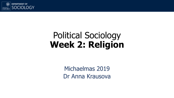 week 2 religion