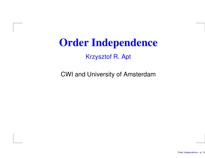 order independence