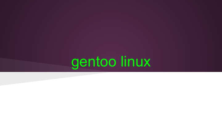 gentoo linux agenda