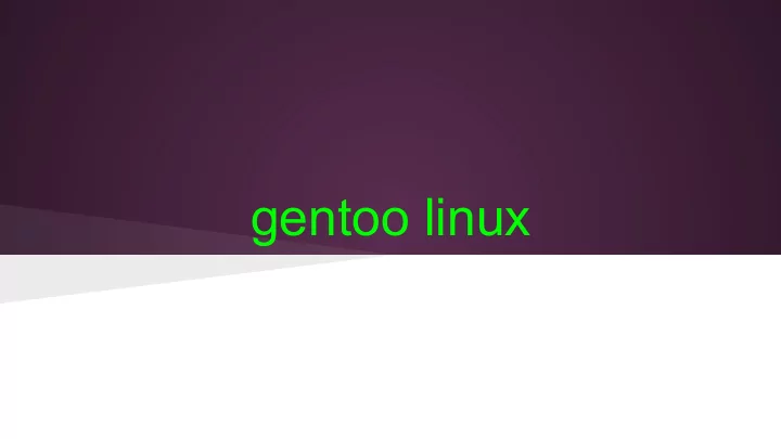 gentoo linux agenda
