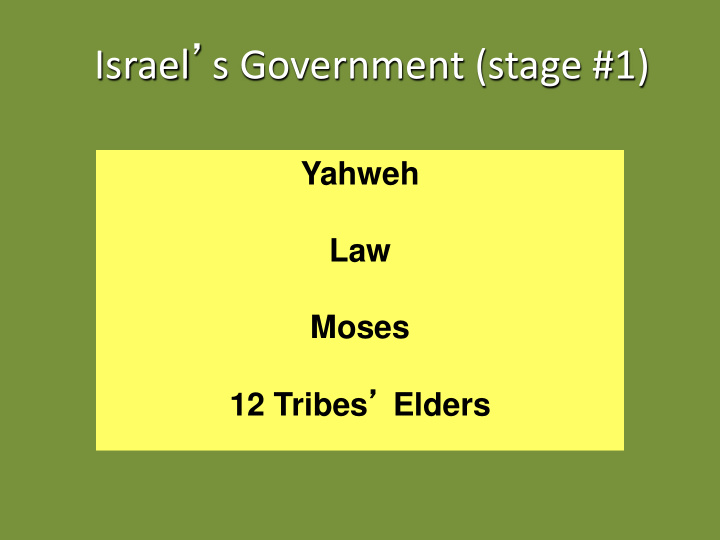 israel s government stage 1