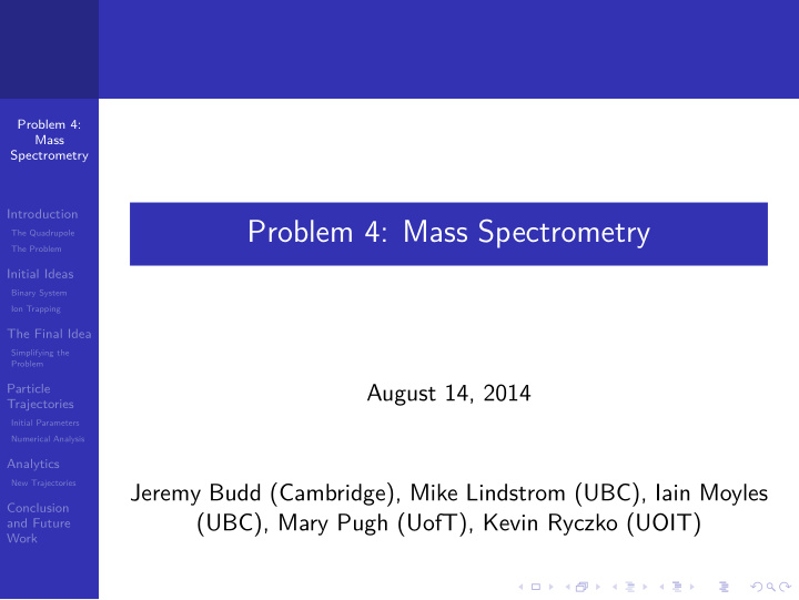 problem 4 mass spectrometry