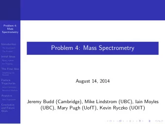 Problem 4: Mass Spectrometry  The Quadrupole  The Problem  Initial Ideas  Binary System  Ion