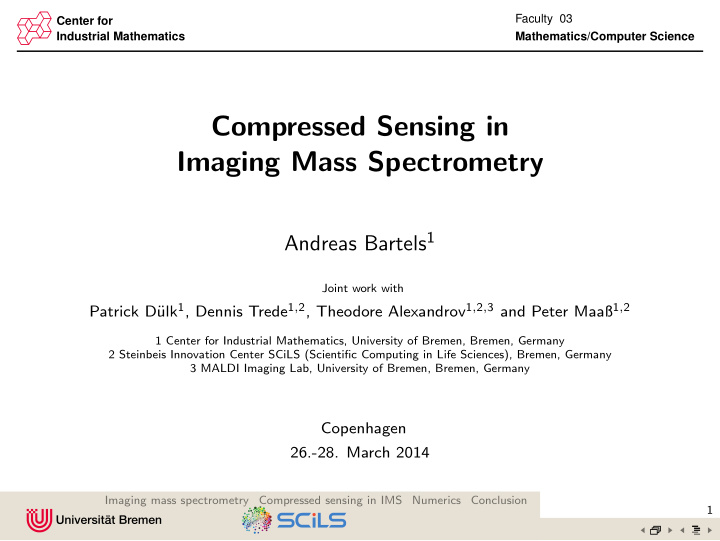 compressed sensing in imaging mass spectrometry