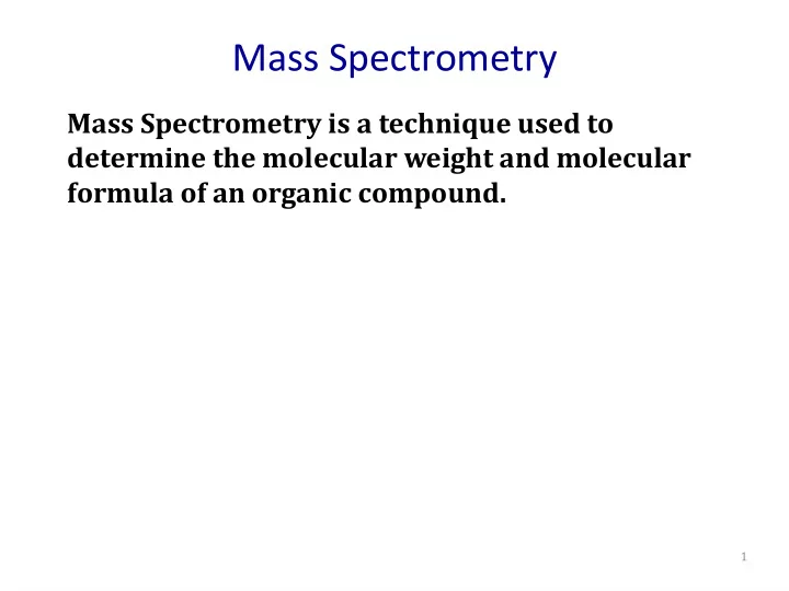 mass spectrometry