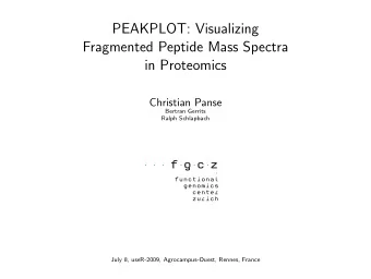 PEAKPLOT: Visualizing  Fragmented Peptide Mass Spectra  in Proteomics  Christian Panse  Bertran