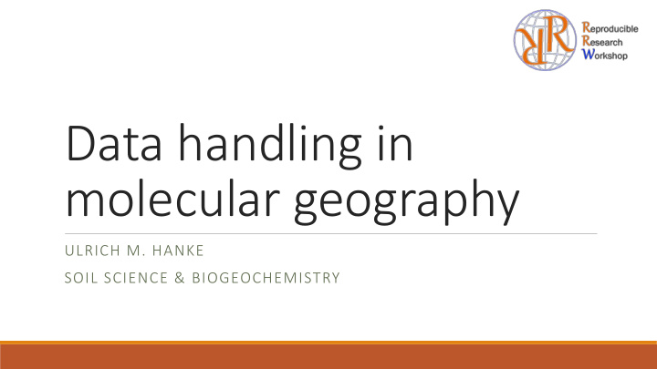 data handling in molecular geography