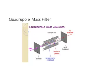 Quadrupole Mass Filter  Ion Trap Mass Filter  Ion Cyclotron Resonance Mass Spectrometer  Time of