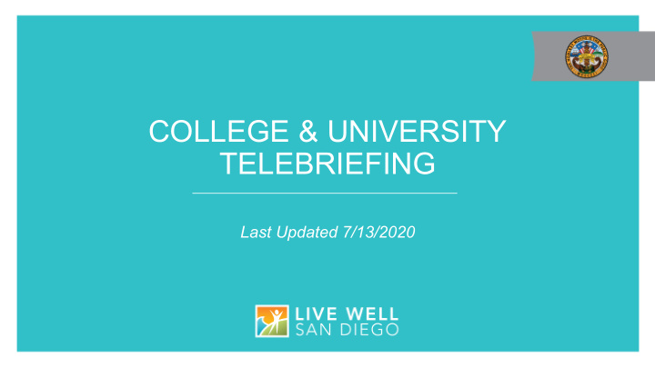 college university telebriefing