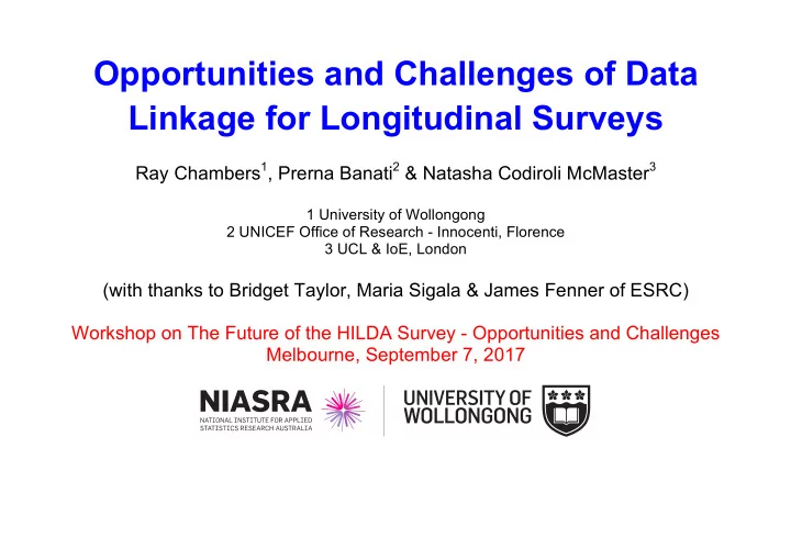 opportunities and challenges of data linkage for