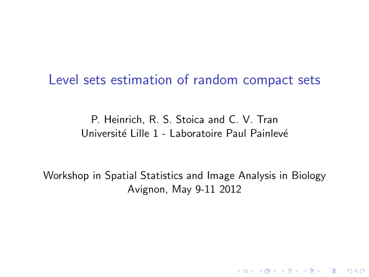 level sets estimation of random compact sets