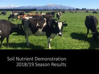 Soil Nutrient Demonstration  2018/19 Season Results  Background  Leaching of nutrients