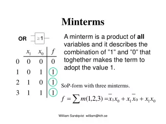 =   =  +  +  f  m  (  1  ,  2  ,  3  )  x  x  x  x  x  x  1  0  0  1  1  0  William Sandqvist