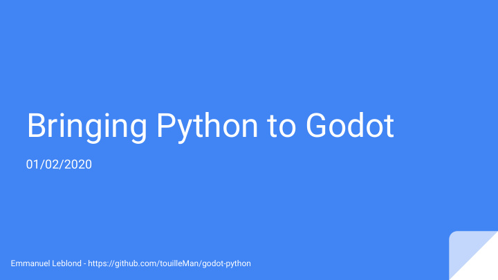 bringing python to godot