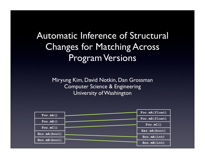 automatic inference of structural changes for matching