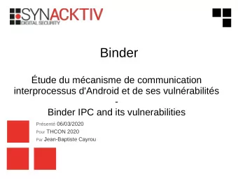 Binder  tude du mcanisme de communication  interprocessus d'Android et de ses vulnrabilits