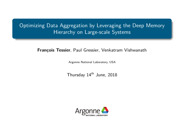 optimizing data aggregation by leveraging the deep memory
