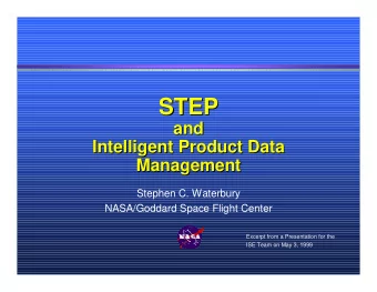 STEP  STEP  and  and  Intelligent Product Data  Intelligent Product Data  Management  Management