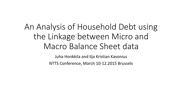 an analysis of household debt using the linkage between