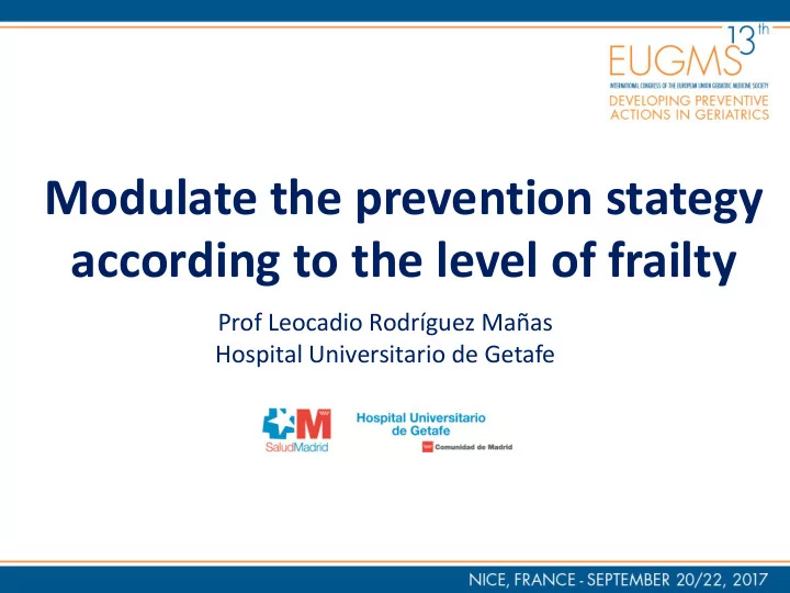 modulate the prevention stategy