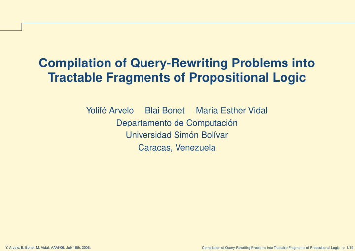compilation of query rewriting problems into tractable