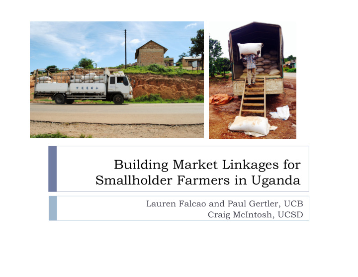 building market linkages for smallholder farmers in uganda
