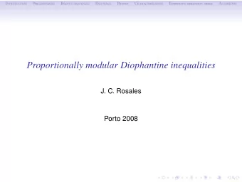 Proportionally modular Diophantine inequalities  J. C. Rosales  Porto 2008 I