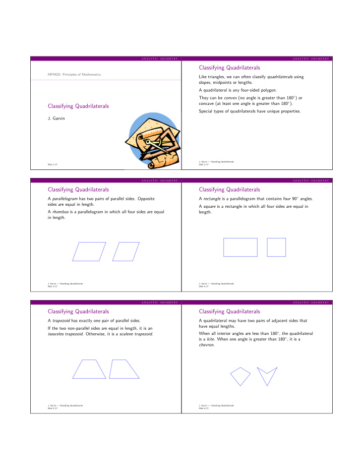 classifying quadrilaterals