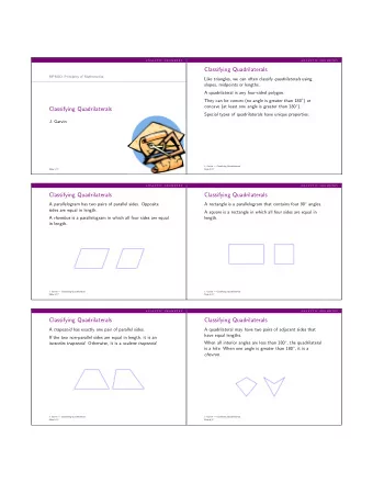 Classifying Quadrilaterals  MPM2D: Principles of Mathematics Like triangles, we can often classify