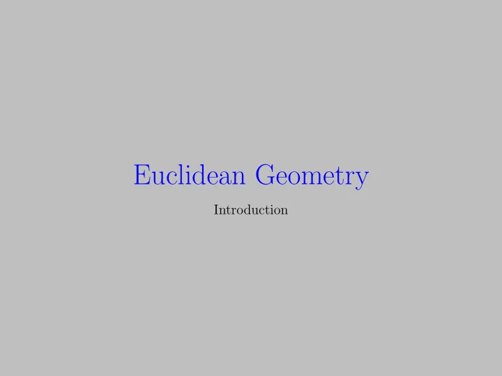 euclidean geometry