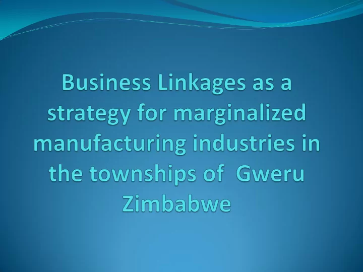 manufacturing in the townships