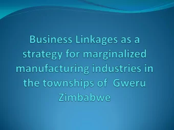 MANUFACTURING IN THE TOWNSHIPS  OF GWERU ZIMBABWE  Introduction  This paper seeks to evaluate