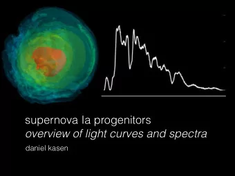 supernova Ia progenitors  overview of light curves and spectra  daniel kasen  zeroth order SNIa
