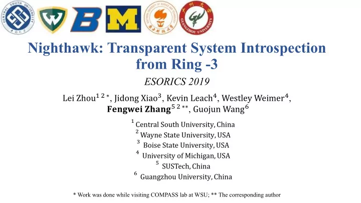 nighthawk transparent system introspection from ring 3