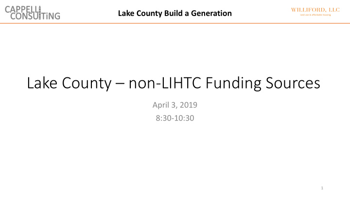 lake county non lihtc funding sources
