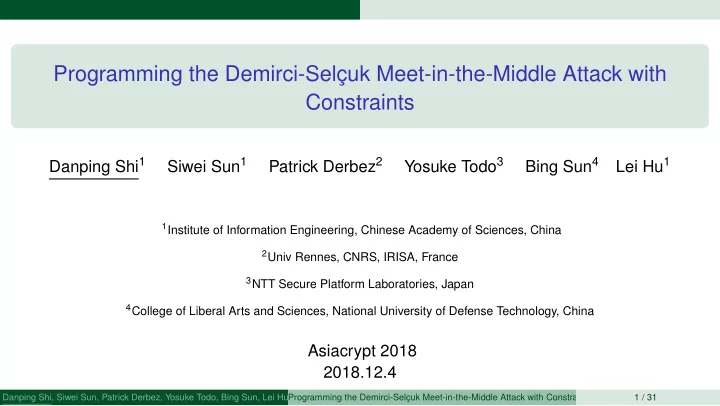 programming the demirci selc uk meet in the middle attack
