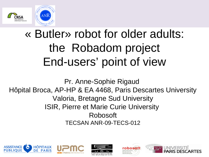 butler robot for older adults the robadom project end