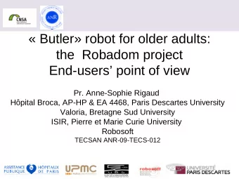 Butler robot for older adults:  the  Robadom project  End-users point of view  Pr.