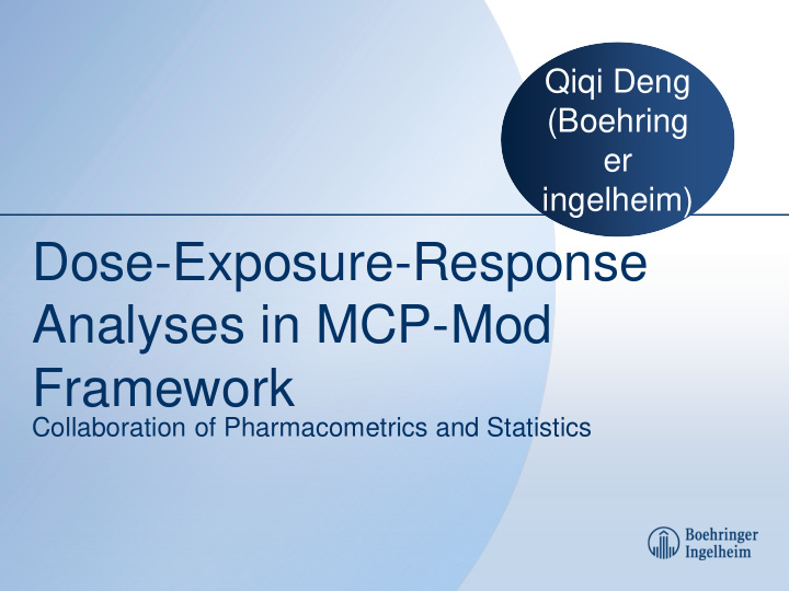 dose exposure response analyses in mcp mod framework