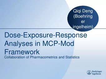 Dose-Exposure-Response  Analyses in MCP-Mod  Framework  Collaboration of Pharmacometrics and