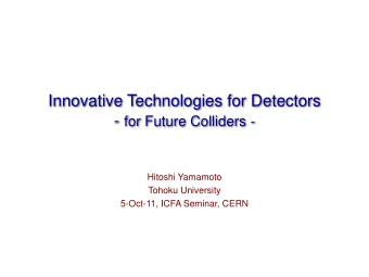 This talk is organized by detector elements :  Gas amplifiers  Photon detectors