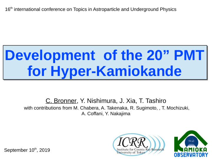 development of the 20 pmt for hyper kamiokande
