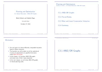 C3.1 AND/OR Graphs  The heuristics we will consider can all be understood  in terms of